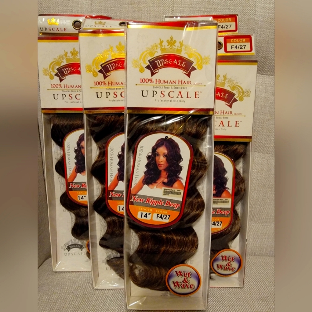 Elegant and luxurious 100% human, tangle, and shed free New Ripple Wave 14" hair